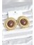 Pirinç Gold Renk Kahverengi Boncuklu Vintage Kadın Küpe 1