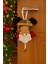 20 cm Ekoseli Çanlı Noel Baba Kapı Süsü – Zilli Yılbaşı Dekor Modeli 1
