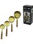 4 Pcs Gold Metal Ölçü Kaşık Seti Otantik Ağaç Kulp 250ML - 125ML - 80ML - 60ML (5148) 1