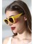 Kadın Oval Sarı Renkli Cam Mat Güneş Gözlüğü Garson Boy 4