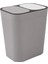 Çöp Kutusu Plastik Push-Button Çift Bölmesi 12 Litrelik Geri Dönüşüm Atık Çöp Çöp Kutusu Can-Gri (Yurt Dışından) 2