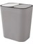 Çöp Kutusu Plastik Push-Button Çift Bölmesi 12 Litrelik Geri Dönüşüm Atık Çöp Çöp Kutusu Can-Gri (Yurt Dışından) 3