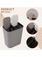 Çöp Kutusu Plastik Push-Button Çift Bölmesi 12 Litrelik Geri Dönüşüm Atık Çöp Çöp Kutusu Can-Gri (Yurt Dışından) 5