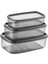 Oval 3 Parça Hava Almaz Sızdırmaz Saklama Kabı Seti Füme (300/500/800 ml) 2