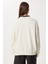Oversize Ayıcık Baskılı Örme Sweatshirt LFN0135 Krem 4
