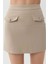 Kadın Pika Collection Cep Detaylı Mini Etek Fildişi Doğal 16