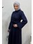 Kadın Kurdele Detaylı Gömlek-Navy Blue 2