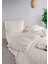 Candy Fırfırlı Biyeli %100 Pamuk Nevresim Takımı Çift Kişilik Ekru Bordo 200X220CM 2
