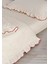 Candy Fırfırlı Biyeli %100 Pamuk Nevresim Takımı Çift Kişilik Ekru Bordo 200X220CM 6