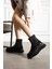 Kadın Bot & Bootie Mikrofiber Siyah Kısa Topuklu Casual/günlük Suya Dayanıklı 4