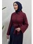 Kadın Kurdele Detaylı Gömlek-Bordo 4