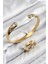 Pirinç Zirkon Taşlı Ayrık Model Gold Renk Bileklik Yüzük Set 1