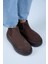 Ove Kadın Deri Lastikli Içi Kürklü Kahve Bot 2