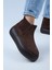 Ove Kadın Deri Lastikli Içi Kürklü Kahve Bot 4