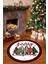 Yılbaşı Temalı Merry Christmas Dijital Baskılı Yıkanabilir Yuvarlak Halı 1