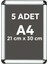 5 Adet A4 Alüminyum Çerçeve Rondo Köşe Aç Kapa Açılır Kapanır 1