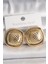 Pirinç Gold Renk Işlemeli Kare Model Kadın Küpe 1