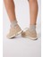 Kadın Sneaker Süet Bej Kısa Topuklu Casual/günlük Dokuma 2