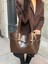 Ilot.ıstanbul | Bağlama Detaylı Parlak Omuz Çantası Koyu Kahve Modern Tote 4