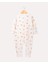 %100 Organik Pamuk Gots Sertifikalı Fermuarlı Teddy Bebek Tulum - Ekru/ayıcık Desenli 2