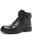 77648 Siyah Kışlık Bağcıklı Fermuarlı Deri Erkek Bot 6