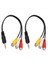 2 Adet 3 5mm Erkek Fişe 3 Rca Dişi Ses Video Av Kablosu 22CM (Yurt Dışından) 1