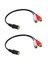 2x Altın Kaplama 3 5mm Jack Dişi - 2 Dişi Jacks Stereo Adaptör Ses Dinlatıcı Rca (15CM) Siyah (Yurt Dışından) 1