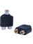 4 Adet Rca Av Splitter Y Adaptör 1 Dişi 2 Dişi Siyah (Yurt Dışından) 2