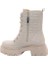 BF183 Bej Bağcıklı Fermuarlı Kadın Bot 3