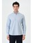 Erkek Mavi Ekose Cepli Regular Fit Düğmeli Yaka Uzun Kol Gömlek 1