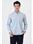 Erkek Mavi Ekose Cepli Regular Fit Düğmeli Yaka Uzun Kol Gömlek 2