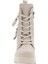 BF182 Bej Bağcıklı Fermuarlı Kadın Bot 2
