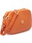 Turuncu Hakiki Deri Kadın Çapraz Askılı Çanta - S25Y1BC78865-J35 7
