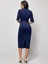 Kadın Kısa Kollu Yakalı Kruvaze Yakalı Beli Kemerli Midi Modal Elbise 4