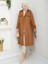 Kadın Kahverengi Arkası Düğmeli Trençkot 3