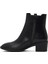 Kadın Siyah Fermuarlı Kalın Topuklu Deri Bot 25WFD164018 2