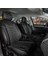 Aldysm Opel Vectra C Lüx Full Deri Oto Koltuk Kılıfı Ön Arka Takım (Giydirme Tip) Siyah Beyaz 4