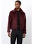 Bordo Yumuşak Dokulu Erkek Mont 3