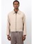 Bej Regular Fit Dokulu Erkek Mont 4