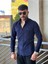 Slimfit Kesim Erkek Kadife Kumas Cift Cepli Gömlek-Lacivert 2