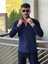 Slimfit Kesim Erkek Kadife Kumas Cift Cepli Gömlek-Lacivert 3