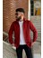 Slimfit Kesim Erkek Duz Desen Süet Gömlek-Bordo 3