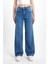 Kadın Wide Leg Denim Pantolon 2 Desenli Bej Günlük Stil Boru Paça 8