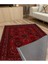 Bordo Otantik Desenli Yıkanabilir Kaymaz Tabanlı Salon Koridor ve Mutfak Halısı Marss 2168 6