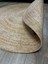 Boho 956 Oval Siyah Etnik Desenli Jüt Rengi Örgü Yuvarlak Natural Çift Taraflı Halı 6