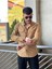 Slimfit Kesim Erkek Kadife Kumas Cift Cepli Gömlek-Vizon 1