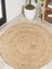 Boho 939 Doğal Hasır Jüt Desenli Örgü Yuvarlak Natural Çift Taraflı Halı 2