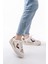 Zrin-01 Premium Beyaz Leopar Desenli Bağcıklı Kadın Sneaker 1