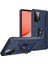 A72 Kılıf Sofya Yüzüklü Silikon Kapak - Lacivert 2