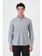 Erkek Gri Ekose Cepli Regular Fit Düğmeli Yaka Uzun Kol Gömlek 1
